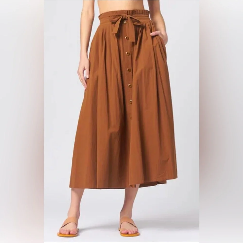 THE GREAT. THE TREELINE SKIRT SUNTAN, SIZE US M / 2 - Picture 3 of 16